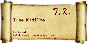 Tusa Klára névjegykártya