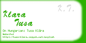 klara tusa business card